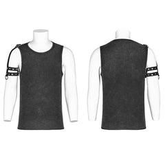 WT-558 PUNK Simple Vest For Men With Detachable Right Shoulder Tab?-??Punk Rave Clothing