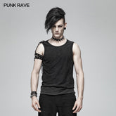 WT-558 PUNK Simple Vest For Men With Detachable Right Shoulder Tab?-??Punk Rave Clothing