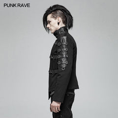 WY-1017 Men Punk Non-stretchy Asymmetric Short Coat?-??Punk Rave Clothing
