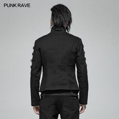 WY-1017 Men Punk Non-stretchy Asymmetric Short Coat?-??Punk Rave Clothing