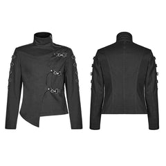 WY-1017 Men Punk Non-stretchy Asymmetric Short Coat?-??Punk Rave Clothing