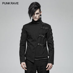 WY-1017 Men Punk Non-stretchy Asymmetric Short Coat?-??Punk Rave Clothing