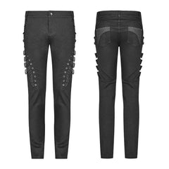 WK-365 Men Punk Water-washed Elastic Trousers?-??Punk Rave Clothing