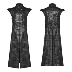 WY-1018 Punk Armor Long Vest Coat With PU Leather Buckle?-??Punk Rave Clothing