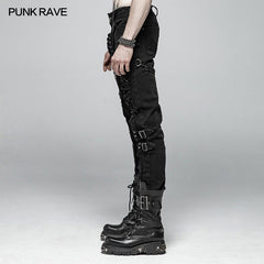 WK-368 Men Punk Vintage Trousers With Detachable Personality Cover?-??Punk Rave Clothing