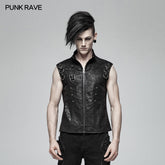 WY-990 Men Punk Standing Collar Sleeveless Vest?-??Punk Rave Clothing