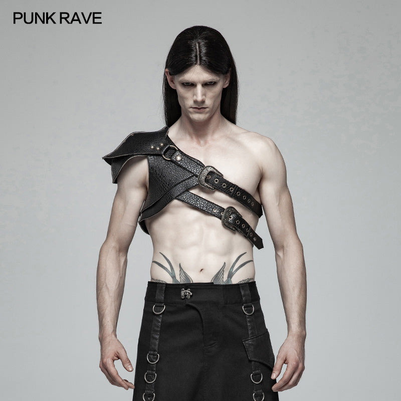 WS-290 Steampunk Thick Three-dimensional Armor One Shoulder Strap?-??Punk Rave Clothing