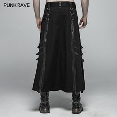 WQ-399 Mens Punk Long Half Skirt?-??Punk Rave Clothing