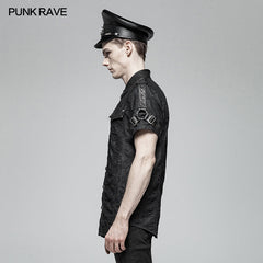 WY-1006 Men Punk Simple Short Sleeve Shirt?-??Punk Rave Clothing