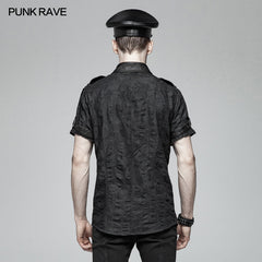WY-1006 Men Punk Simple Short Sleeve Shirt?-??Punk Rave Clothing