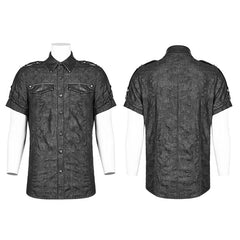 WY-1006 Men Punk Simple Short Sleeve Shirt?-??Punk Rave Clothing
