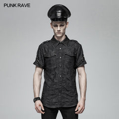 WY-1006 Men Punk Simple Short Sleeve Shirt?-??Punk Rave Clothing
