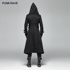 WY-1026 Men Punk Hooded Jacket Long Coat?-??Punk Rave Clothing