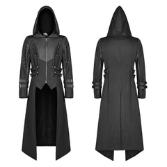 WY-1026 Men Punk Hooded Jacket Long Coat?-??Punk Rave Clothing