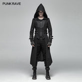 WY-1026 Men Punk Hooded Jacket Long Coat?-??Punk Rave Clothing