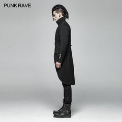 WY-1019 Men Gothic Standing Collar Mid-length Coat?-??Punk Rave Clothing