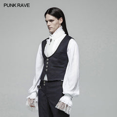 WY-992 Gentleman Punk V-neck Simple Vest For Men?-??Punk Rave Clothing
