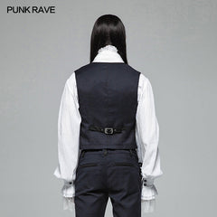 WY-992 Gentleman Punk V-neck Simple Vest For Men?-??Punk Rave Clothing