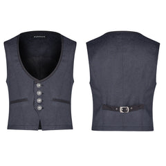 WY-992 Gentleman Punk V-neck Simple Vest For Men?-??Punk Rave Clothing