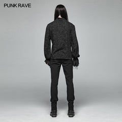 WY-1003 Men Decadent Gothic Printed Long Sleeve Shirt?-??Punk Rave Clothing