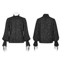 WY-1003 Men Decadent Gothic Printed Long Sleeve Shirt?-??Punk Rave Clothing