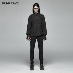 WY-1003 Men Decadent Gothic Printed Long Sleeve Shirt?-??Punk Rave Clothing