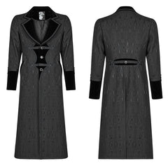 WY-1010 Men Goth Vampire Master Mid-length Jacket V-neck Long Sleeve Coat?-??Punk Rave Clothing