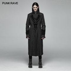 WY-1010 Men Goth Vampire Master Mid-length Jacket V-neck Long Sleeve Coat?-??Punk Rave Clothing