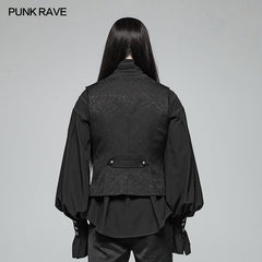 WY-989 Gorgeous Vintage Gothic Jacquard V-neck Vest?-??Punk Rave Clothing