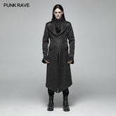 WY-1030 Gothic Vintage Jacquard V-neck Mid-length Coat?-??Punk Rave Clothing