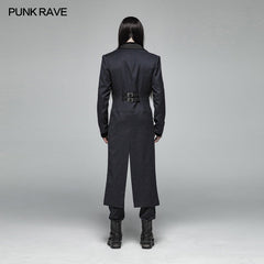WY-993 Gentleman Punk Mid-length Coat V-neck Long Sleeve Tailcoat?-??Punk Rave Clothing