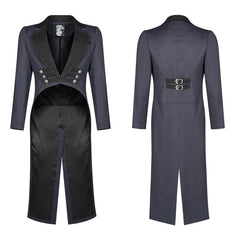 WY-993 Gentleman Punk Mid-length Coat V-neck Long Sleeve Tailcoat?-??Punk Rave Clothing
