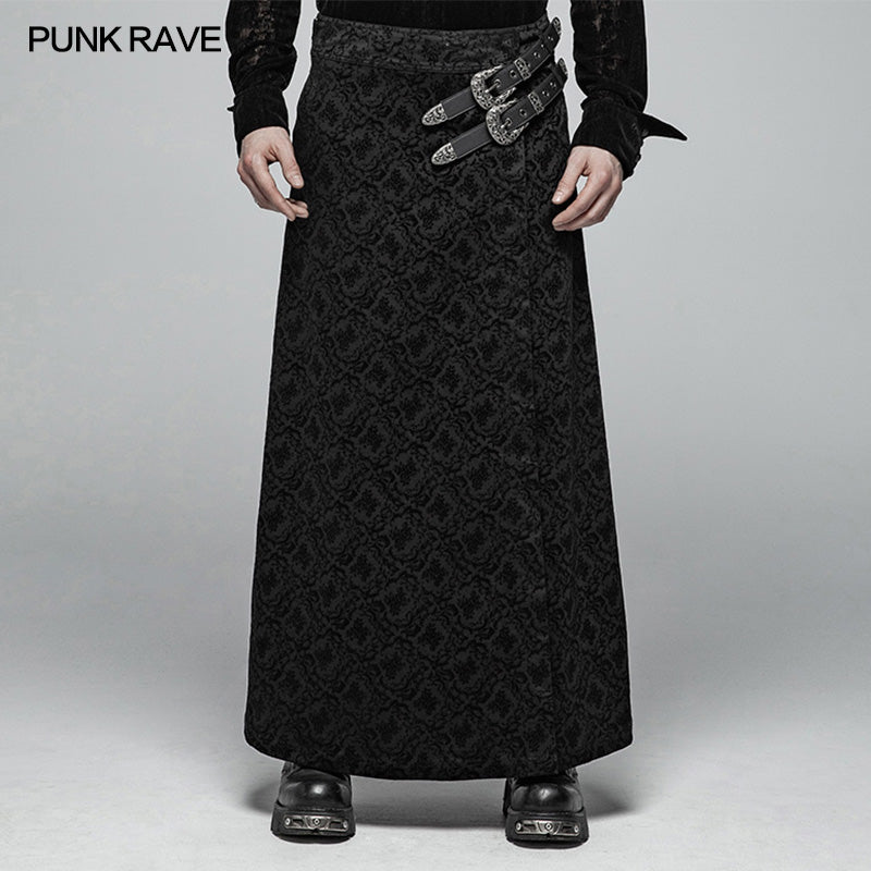 WQ-403 Gothic Vintage Personality Split Long Skirts For Men?-??Punk Rave Clothing