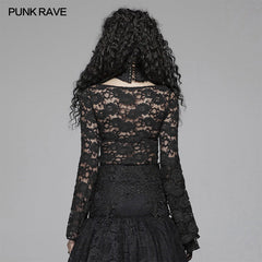 WT-573 Sexy Perspective Lace Gothic T-shirt For Women?-??Punk Rave Clothing