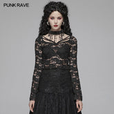 WT-573 Sexy Perspective Lace Gothic T-shirt For Women?-??Punk Rave Clothing