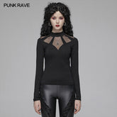 WT-569 Gothic Hollow-out Long Sleeve T-shirt For Women?-??Punk Rave Clothing