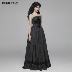 WQ-420 Gothic Women Tube Jacquard Long Skirt Lace-up Ball Gown Dress?-??Punk Rave Clothing