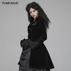 WLY-089 Women Gothic Lolita Long Sleeve Medium Long Velvet Coat?-??Punk Rave Clothing