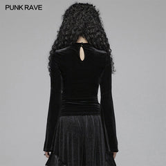 OT-568 Women Gothic Double Layer Sleeve Velvet Tulle T-shirt?-??Punk Rave Clothing