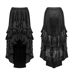 WQ-413 Gothic Dark Grain Velvet Irregular Half Skirt For Women?-??Punk Rave Clothing