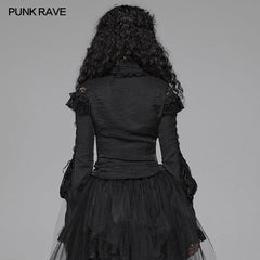 WLY-088 Lolita Long Sleeve Shirt Translucent Lace Shoulder T-shirt?-??Punk Rave Clothing