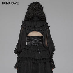 WLY-090 Lolita Big Puff Sleeve Stand Collar Long Sleeve Blouse?-??Punk Rave Clothing
