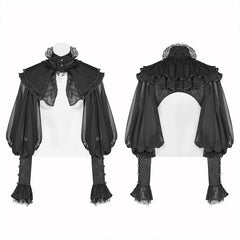 WLY-090 Lolita Big Puff Sleeve Stand Collar Long Sleeve Blouse?-??Punk Rave Clothing