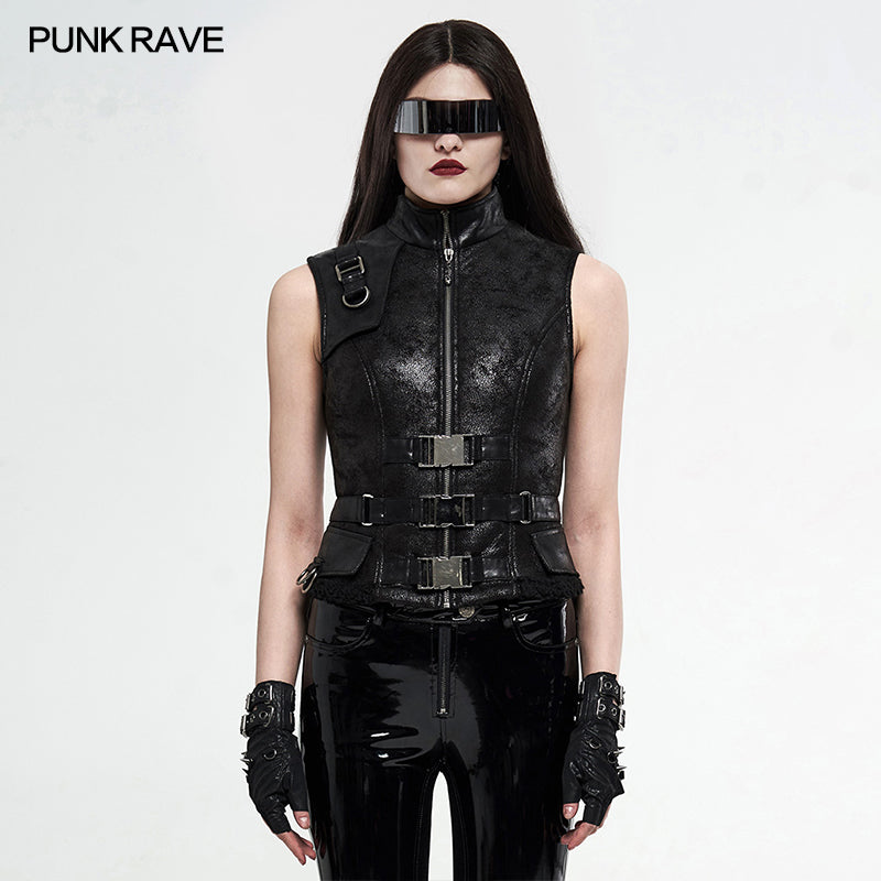 WY-1223MJF Punk Crack Vest?-??Punk Rave Clothing