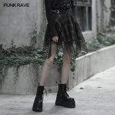 OPQ-612 Daily Dark mesh skirt?-??Punk Rave Clothing