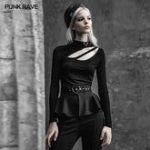 OPT-452TCF Sexy asymmetrical T-shirt?-??Punk Rave Clothing