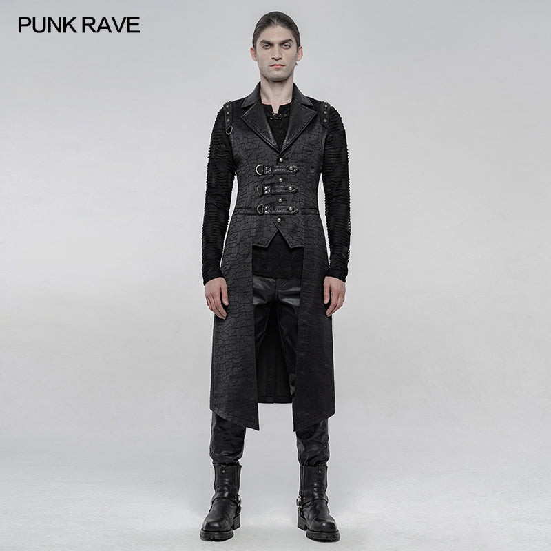 WY-1254MJM Punk mid-length vest?-??Punk Rave Clothing