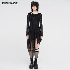 WQ-479LQF Dark Snakescale Shadow Flower Dress?-??Punk Rave Clothing