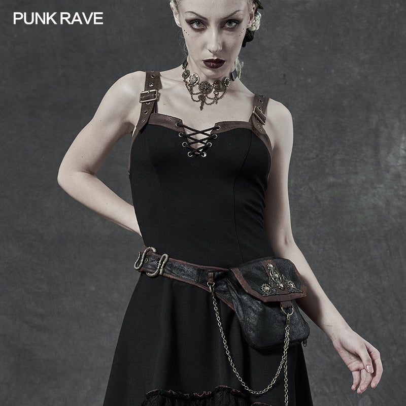 WS-394YDF Steampunk retro waist bag?-??Punk Rave Clothing