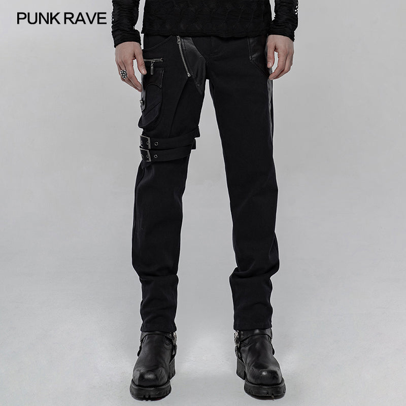 WK-433XCM Punk Personality Elastic Trousers?-??Punk Rave Clothing